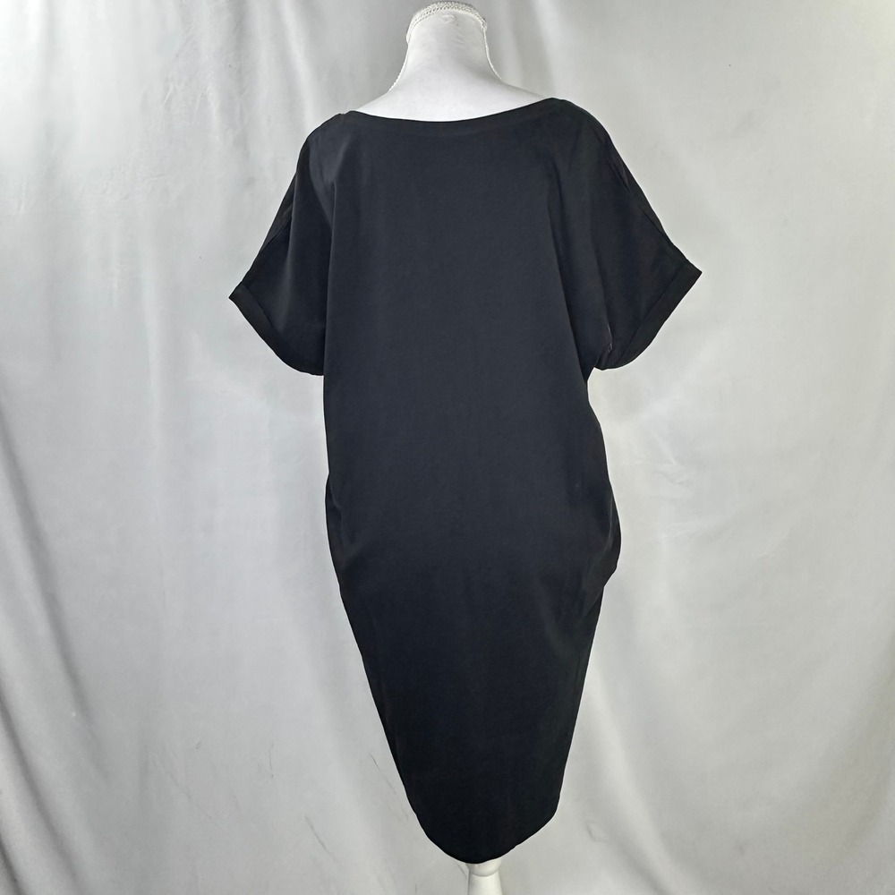 New York & Company Women M T-Shirt Dress Black Minimalist Oversized Comfy NWT